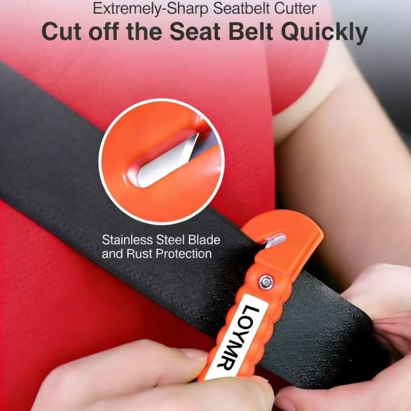 LOYMR Car Safety Hammer (2 Pack) - 2-in-1 Emergency Escape Tool with Window Breaker & Seat Belt Cutter for Vehicles, Home & Office - Image 3